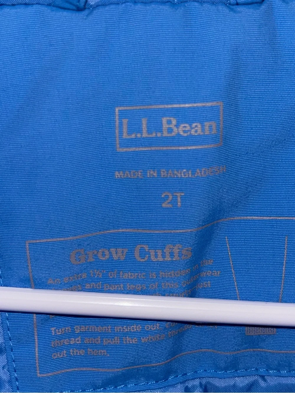 LL Bean Boys Toddler Blue One Piece Snowsuit Insulated Cold Buster Grow Cuffs 2T